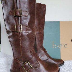 B.O.C. by BORN Dark Brown 8M WIDE Calf Riding boot